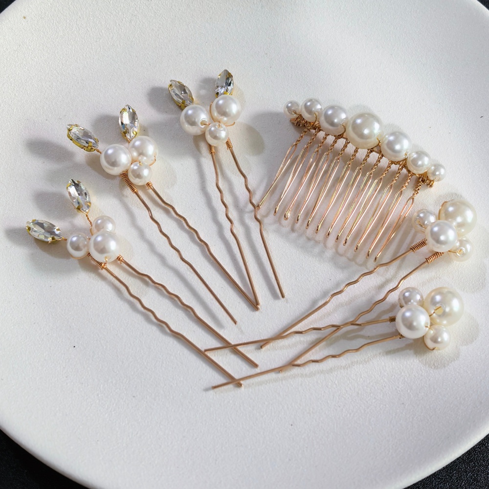Pearl Crystal Hair Pins Comb S - đánh giá và giá Clip In Hair Piece