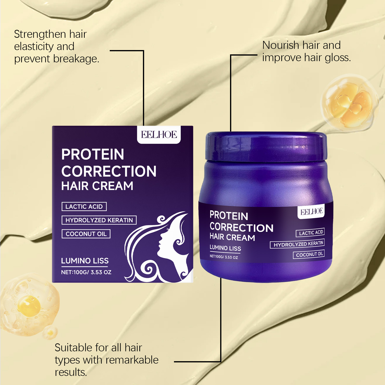 Protein Hair Straightening Cre - đánh giá và giá Hair Care With Protein