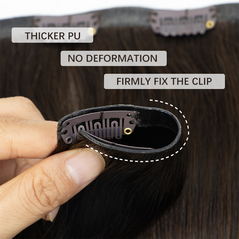 Invisible Thick PU Clip In Hum - đánh giá và giá Clip In Hair Piece
